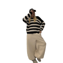 maglione girocollo riga